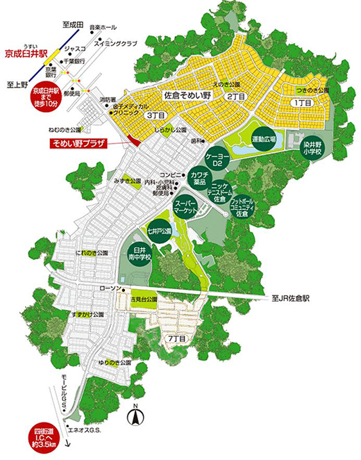 佐倉市染井野地図1